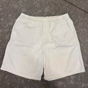 Quiksilver shorts white elastic waist surf skate shorts size L